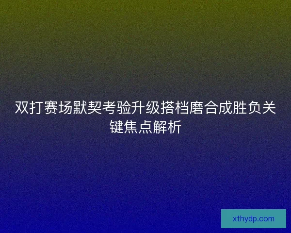 双打赛场默契考验升级搭档磨合成胜负关键焦点解析 双打赛场默契考验升级搭档磨合成胜负关键焦点解析